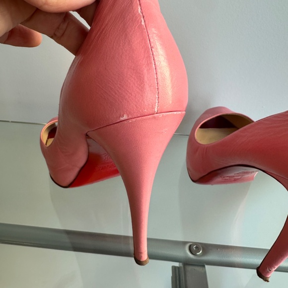Louboutin pink peep-toe covered pumps, size 38 with box - Picture 9 of 12